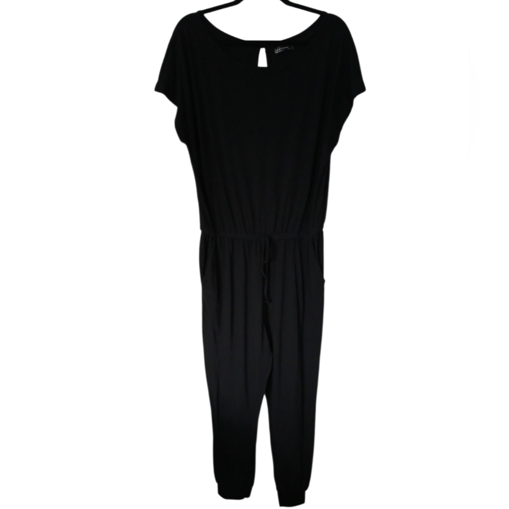 PrettyGarden Simple Elevated Basic Chic Black Jumpsuit Size Large